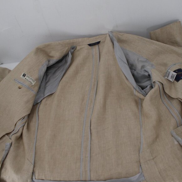 Brooks brothers Baird mcnutt sport coat Mens 46R madison 1818 herringbone linen - Picture 11 of 15